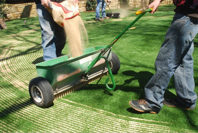 Flagstaff artificial grass installation - base layer